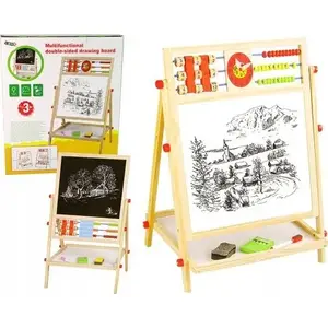 Educational Double-Sided Wooden Drawing Board 2-in-1 LEANToys (model 19614)