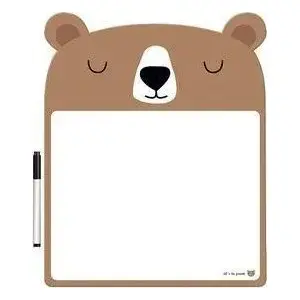 Dry-erase whiteboard INTERDRUK Miś — magnetic, double-sided, with mounting hardware