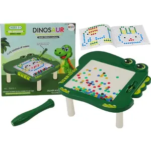 Educational Magnetic Dino Puzzle Table by LEANToys – Green, interactive learning board for children
