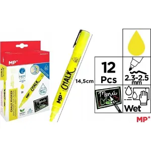 Liquid Chalk Sticks TEKA Kreda, yellow, pack of 12