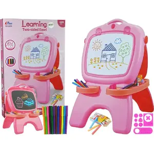 Double-sided Magnetic Chalk Board for Kids LEAN Sport LEANToys — Pink, templates included
