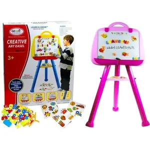 Magnetic Standing Drawing Board LEANToys 2734 — pink, includes marker and magnet