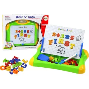 Магнитная обучающая доска LEANToys Tablica Edukacyjna — набор букв и цифр с маркером и губкой