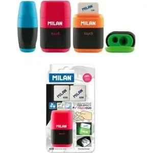 Точилка-ластик Milan Compact mix с 2 дополнительными ластиками, модель 430