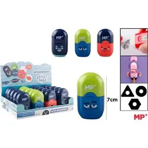 Pencil Sharpener double with container and lid TEKA MIX, model 590358