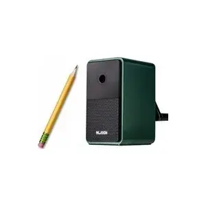 Manual Pencil Sharpener LEANToys 20204 with Shavings Container, Adjustable Blade, Green