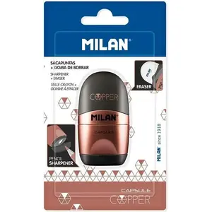 Точилка с ластиком Milan Capsule Cooper — ручная точилка с встроенным ластиком