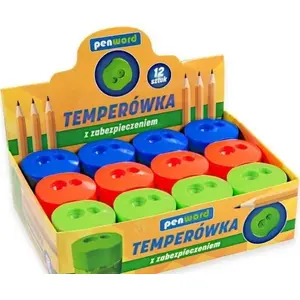 Double Pencil Sharpener with Container, Easy, pack of 12
