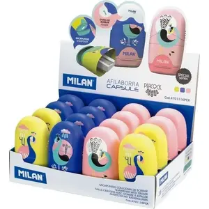 Точилка с ластиком Milan Capsule Peacock – набор 16 шт (модель 423311)