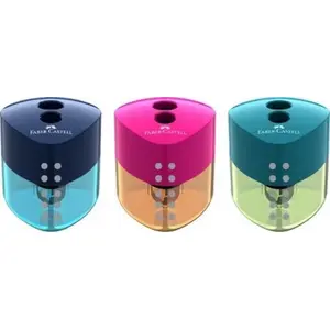 Pencil Sharpener double Faber-Castell Auto Grip 363558 — mixed colors, two-hole manual sharpener