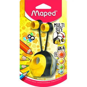 Manual pencil sharpener Maped Croc Croc with plastic body, black/yellow, 56.1×59×111.4 mm