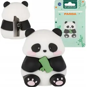 Точилка для карандашей STARPAK TEMPEROWKA PANDA STK B/C 12/96 — ручная настольная, одноотверстная