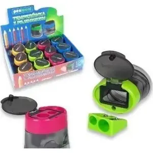 Double Pencil Sharpener with Container, Berlingo — pack of 12