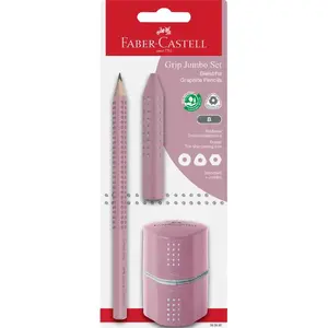 Pencil Faber-Castell Jumbo Grip B, triangular pink, hardness B, 1 pc
