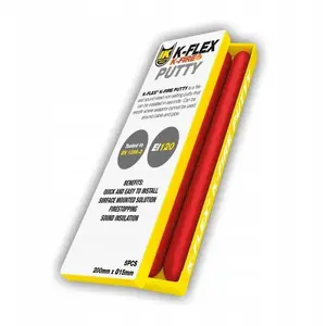 Ugunsdrošības pasta K-flex K-Fire Putty O15mm 5×20 cm — intumescenta blīvēšanas pasta cauruļu un kabeļu pārejām