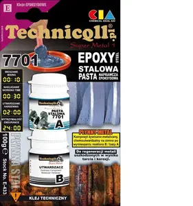 Epoksīda metāla pasta Technicqll Super Metal 1 100 g — tērauda pildviela (C2-E433)