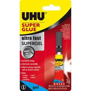 Līme UHU KLEJ SUPER GLUE UHU CONTROL 3 g — ātri sacietējoša cianoakrilāta līme ar precīzu dozatoru