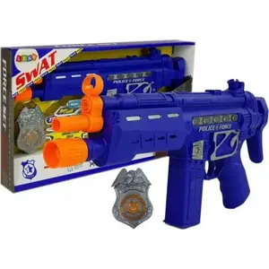 Toy Police Set LEAN Sport — 37 cm Plastic Pistol, Badge, Blue, Sound and Light Effects