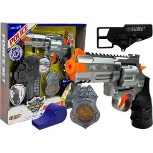 Toy Revolver Set LEAN Sport — 20 cm Revolver, Badge, Holster, Whistle, Sound and Light Effects