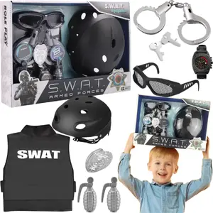 Bulletproof Vest Tactical SWAT Policeman Costume Set DWM BOY3436 — protective vest, tactical accessories