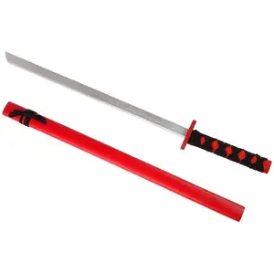 Wooden Toy Sword LEANToys 73 cm — Red Replica Prop for Knight