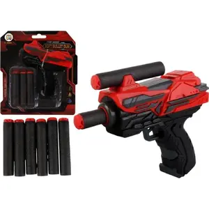 Toy dart pistol Pro Kids red mini — soft foam darts, compact design