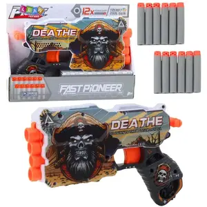 Foam Dart Pistol LEANToys Pirate 4‑dart Magazine, Includes 12 Foam Darts