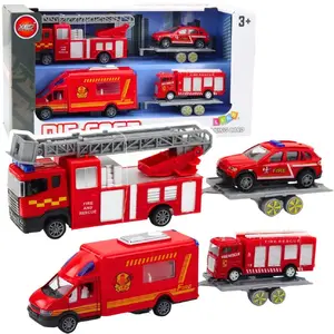 Toy Firefighting Vehicle Set LEANToys model 24253 — red battery-powered toy cars