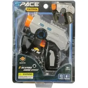 Toy dart pistol Swede with light and sound — electronic dart shooter, battery-powered