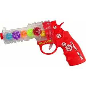 Toy Light and Sound Pistol LEANToys model 15419, red, multicolored lights, sound effects