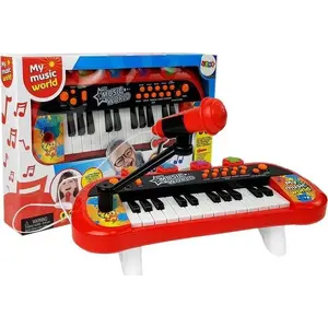 LEAN Sport portable USB keyboard pianinko 24 keys with built-in microphone, red