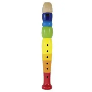 Wooden colored flute Goki model 265397 – children's musical toy flute, painted hardwood