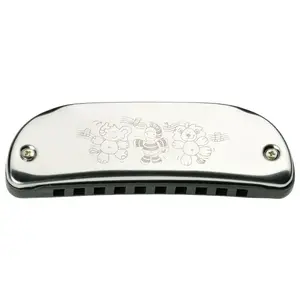 Toy mouth piano Goki 61954 — mouth harmonica instrument, age 3+, black metallic, 70 g