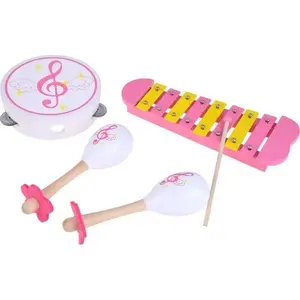 Percussion set Jokomisiada wooden cymbals and tambourine IN0085, children's musical toy