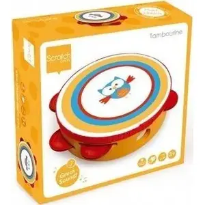 Percussion Tambourine Scratch Sówka Lou II — hand-held frame tambourine, jingles metal, owl design