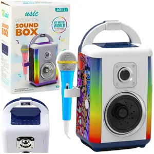 LEANToys Sound Box music set — microphone, Bluetooth speaker with MP3, recording and LED lights