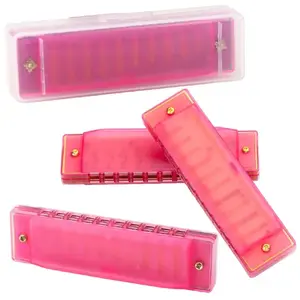 Harmonica 10-Hole for Children LEANToys model 26765 with Carry Case, Pink