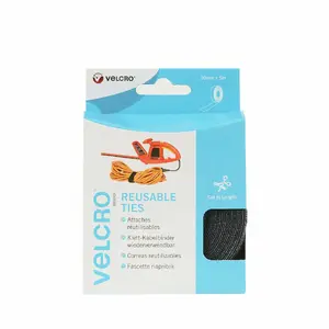 Крепёж на липучке Velcro VEL-EC60254, чёрный, 30 мм × 5 м, 1 шт