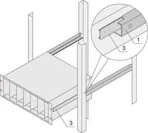 Adapter bracket SCHROFF for C-profile to module support rails, 475 mm