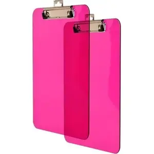 Clipboard with metal clip A4, Tetis BD641-R, pink