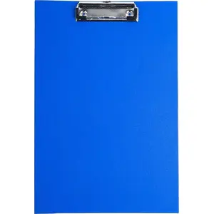 Clipboard A5 D.Rect with PVC cover and clip, blue, model 348643