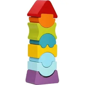 Koka būvkluču komplekts Cubika Elastyczna Wieża 8 — 8 daļu koka stāva rotaļlieta