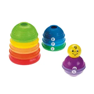 Stack & Roll Cups rotaļlieta no Fisher‑Price — plastmasas krāsainas kausiņu kaudze un ripošana, 6 mēn.–3 gadi