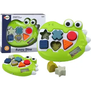 LEANToys Sorter Dinozaur 17711 — muzikāls sensorais dinozaurs-formu kārtošanas rotaļlieta zīdaiņiem