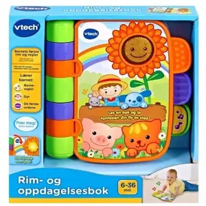 VTech bērnu interaktīvā grāmata 'Rim og Opdagelsesbok' (norvēģu val.) — attīstoša rotaļlieta ar skaņu un gaismu zīdaiņiem