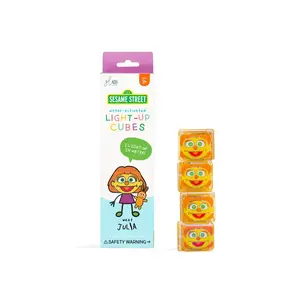 Vannas bloki Glo Pals Julia Light-Up Cubes — dzeltena, ar gaismas efektiem, nepieciešamas baterijas, 3+