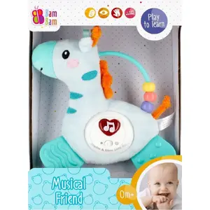 Мягкая музыкальная жирафа Bambam модель SL88006, на батарейках, размер ≈18×25×8 см