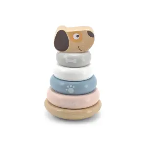 Деревянная игрушка-неваляшка viga toys PolarB Stacking Puppy, от 12 мес., разноцветная