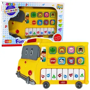 Электрическое обучающее пианино для малыша LEANToys, жёлтый автобус, модель 23717