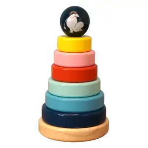 Wooden Stacking Rings toy Barbo Toys Moomin model 452060 — 8 pieces, multicolour, age 2+